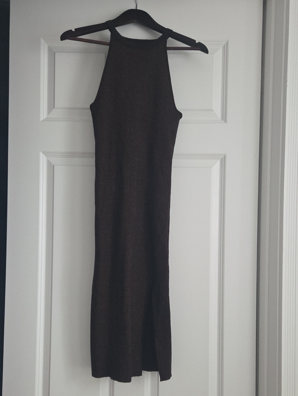 House Of Harlow 1960 Sleeveless Brown Maxi Dress - Minimal Halter Style